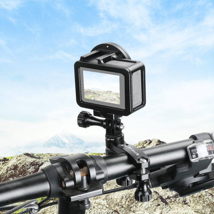 PULUZ 360 Degree Rotation Bike Aluminum Handlebar Adapter Mount for Action Cameras (Black)