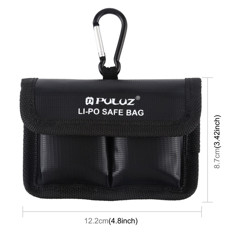 PULUZ Lithium Battery Safety Storage Bag with Carabiner