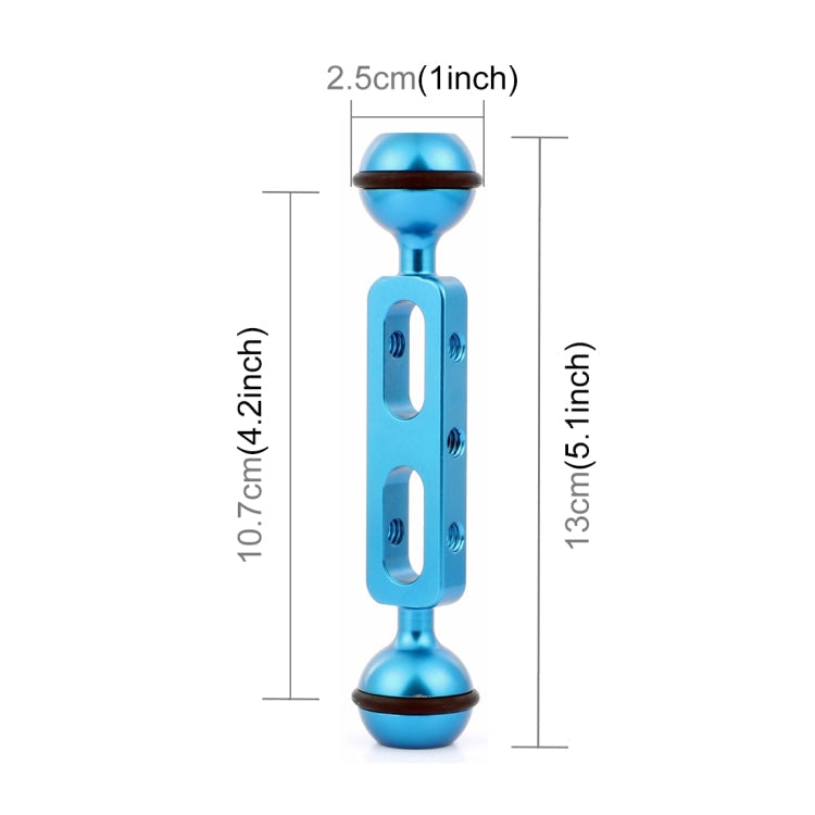 PULUZ 5.1 inch 13cm Aluminum Alloy Dual Balls Arm with 25mm Ball Diameter (Blue)