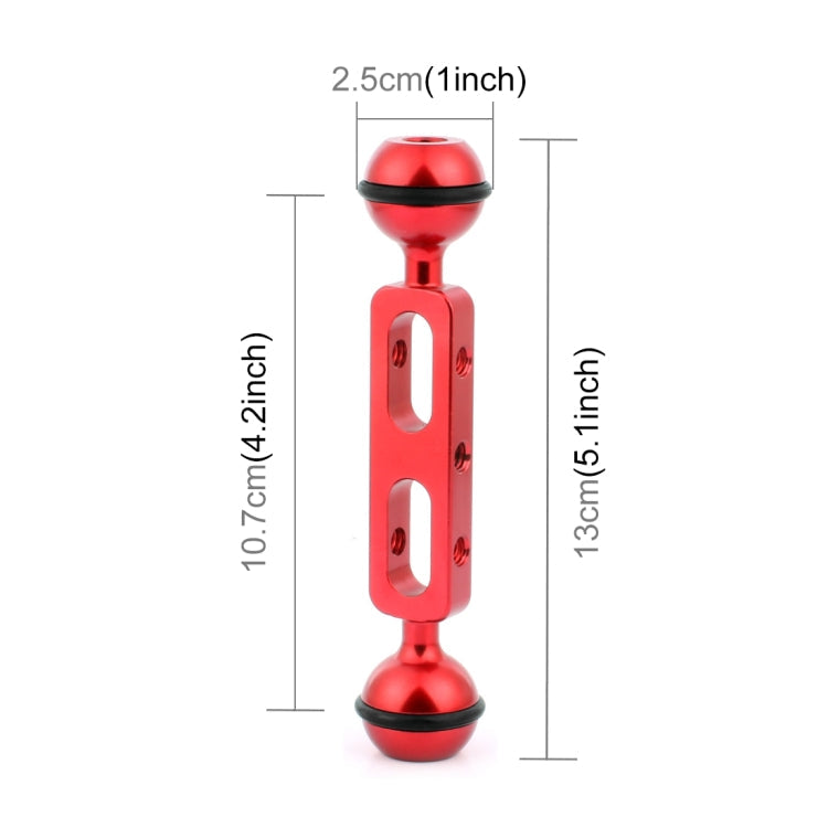 PULUZ 5.1 inch 13cm Underwater Photography Aluminum Arm with Dual Balls