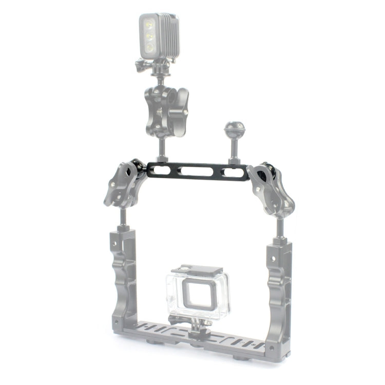 PULUZ 7.87 inch 20cm Aluminum Alloy Dual Balls Arm for Underwater Torch / Video Light