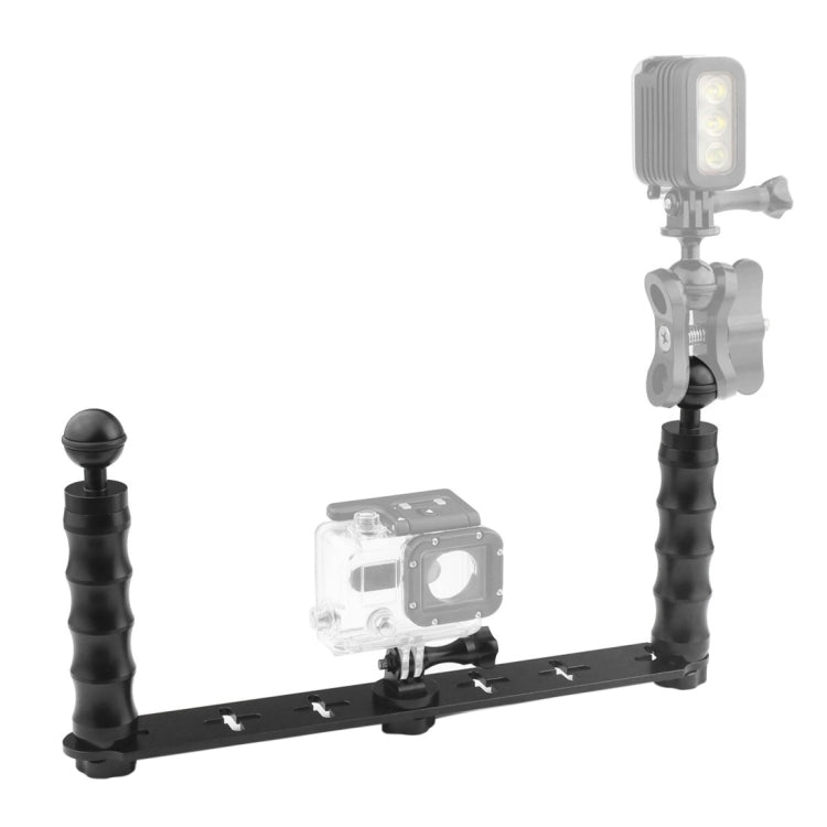 PULUZ Diving Dual Hand-held Monopod Holder for GoPro and Other Action Cameras