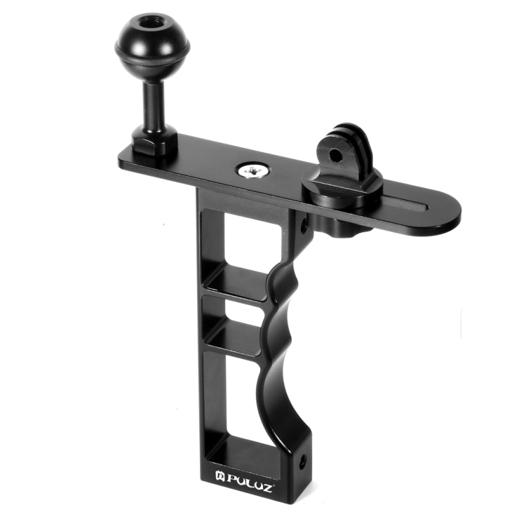 PULUZ CNC Aluminum Single Hand Diving Photography Bracket Handheld Holder, Compatible with DJI Osmo Action, GoPro, Xiaoyi, and Other Action Cameras