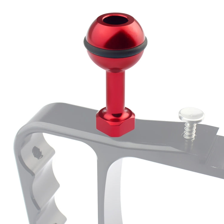 PULUZ 1/4 inch Screw Aluminum Ball Adapter Mount for Action Cameras and GoPro Devices - Red
