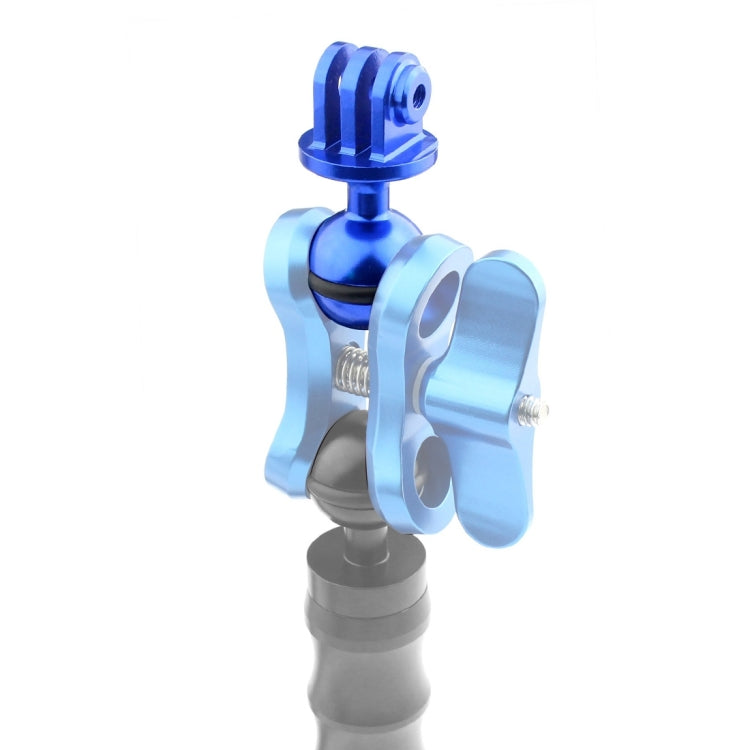 PULUZ CNC Aluminum Ball Head Adapter Mount for GoPro and DJI Osmo Action Cameras (Blue)