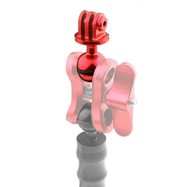 PULUZ CNC Aluminum Ball Head Adapter Mount for GoPro and Other Action Cameras, 2.5cm Diameter (Red)