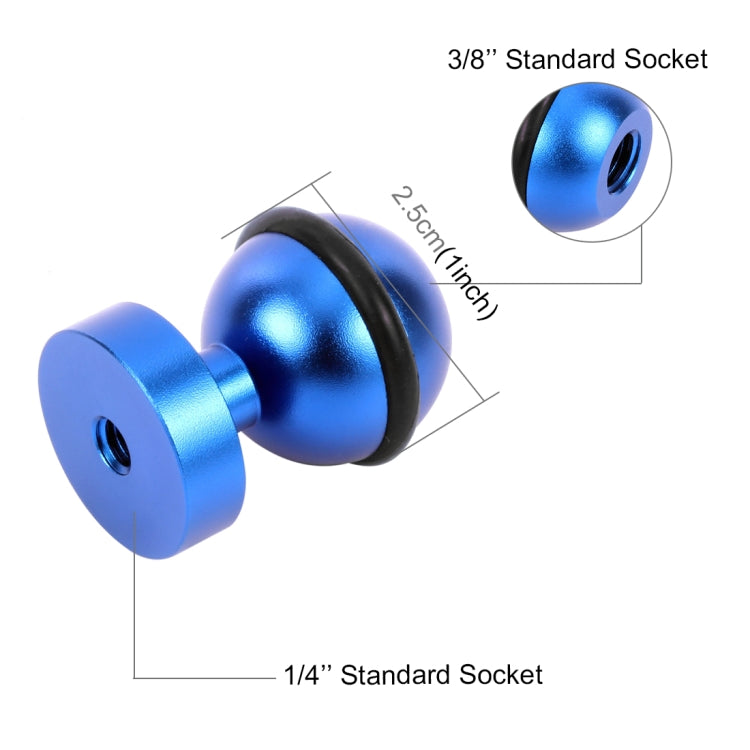 PULUZ CNC Aluminum Ball Head Adapter Mount for GoPro and DJI Action Cameras - Blue (2.5cm Diameter)