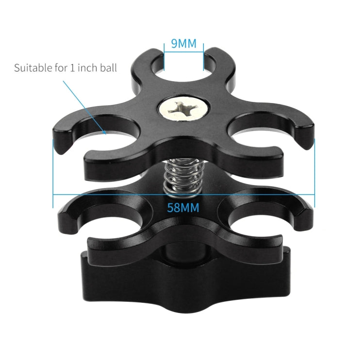 PULUZ Triple Ball Clamp Open Hole Diving Camera Bracket