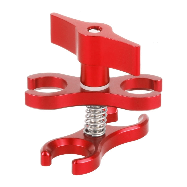 PULUZ Dual Ball Clamp Open Hole Diving Camera Bracket for Underwater Photography (Red)
