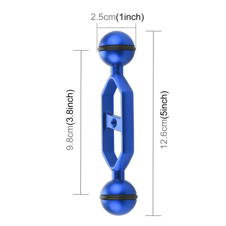 PULUZ 5.0 inch 12.6cm Aluminum Alloy Dual Balls Arm with 25mm Ball Diameter (Blue)