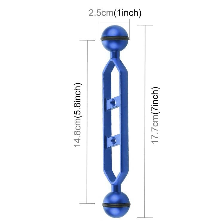 PULUZ 7.0 inch Aluminum Alloy Dual Balls Arm with 25mm Ball Diameter (Blue)