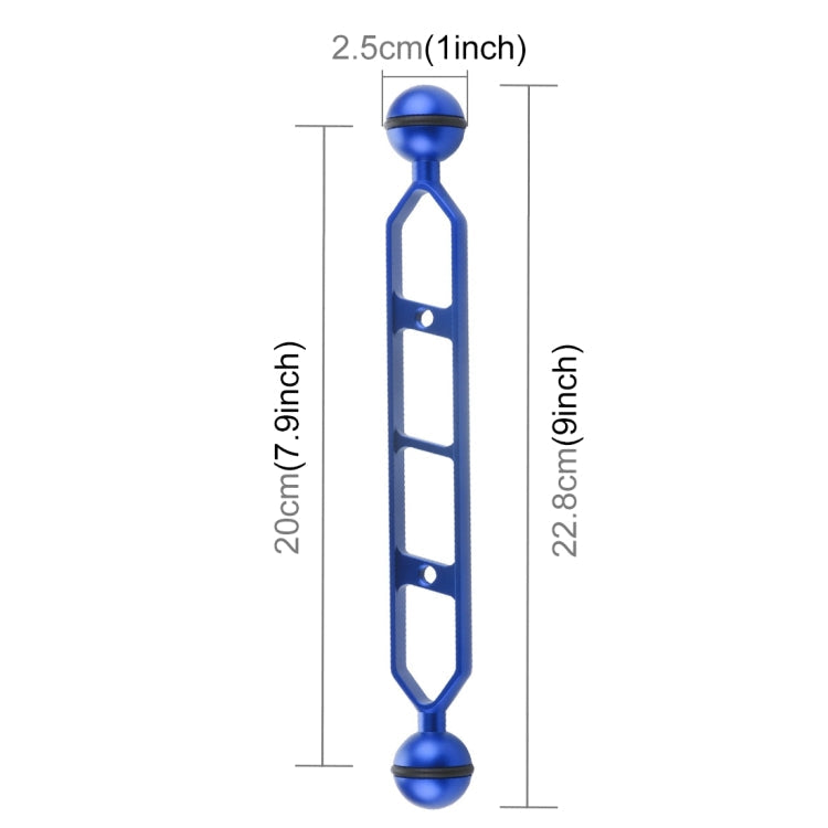 PULUZ 9.0 inch 22.8cm Aluminum Alloy Dual Balls Arm - Blue
