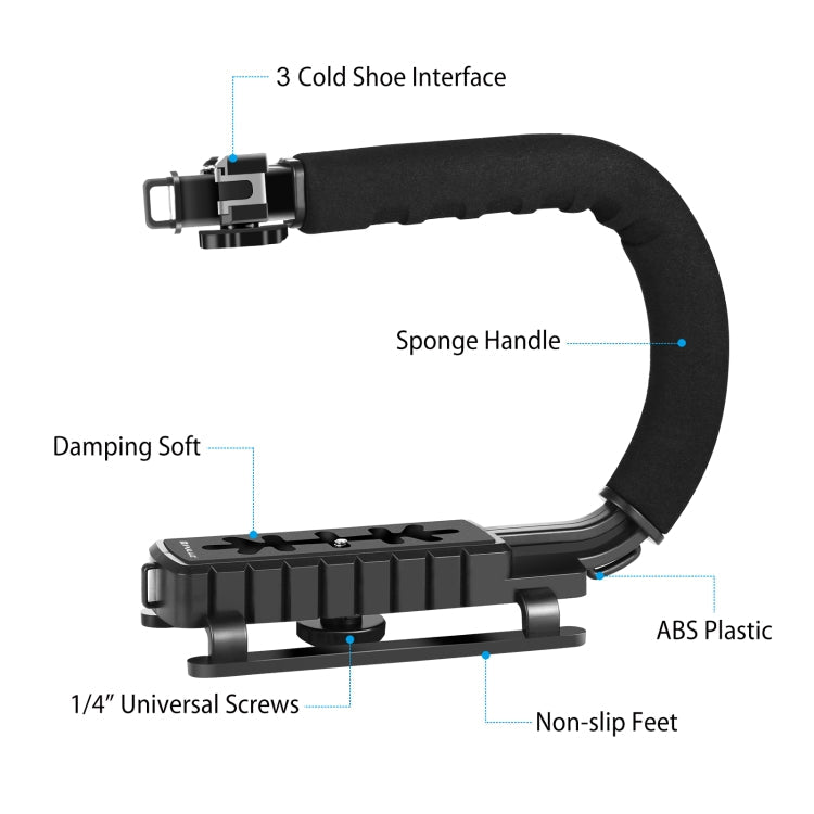 PULUZ U/C Shape Portable Handheld DV Bracket Stabilizer for DSLR and Camcorders