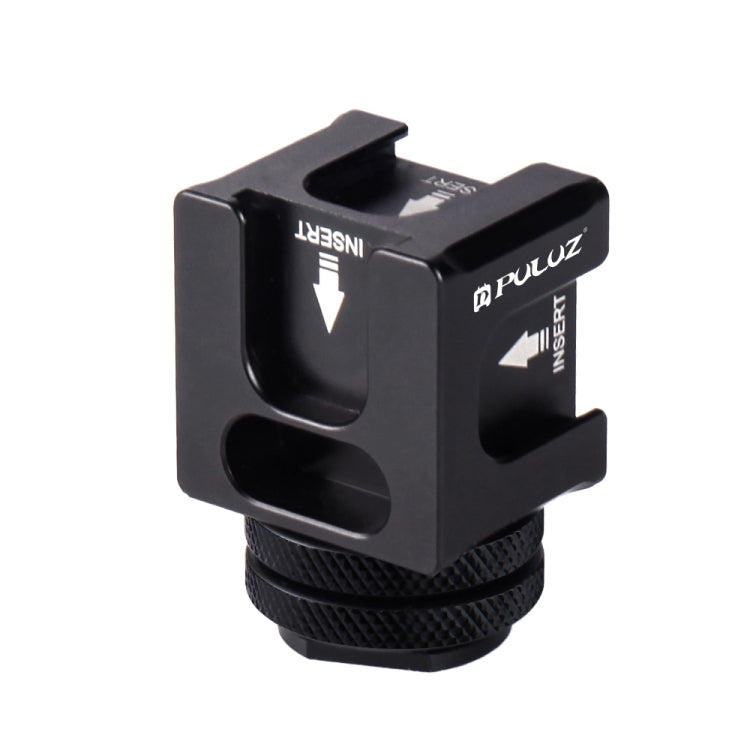 PULUZ 4-Head Hot Shoe Mount Adapter: Versatile Aluminum Alloy Bracket for Microphones and Flashlights