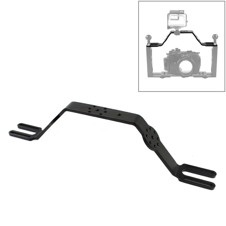 PULUZ Diving Tray Bracket Dual Handle Grip Handheld Expansion Mount System (Black) - Underwater Photography Accessory