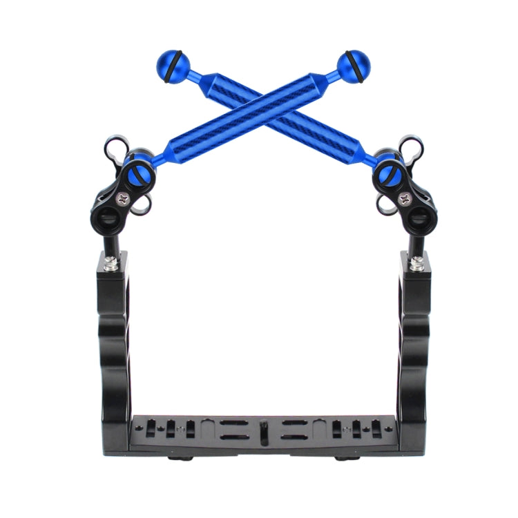 PULUZ Underwater Camera Stabilizer Kit with Dual Handle Tray and 7 inch Floating Arm (Blue)