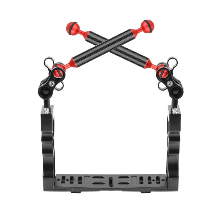 PULUZ Underwater Camera Stabilizer Kit with Dual Handle Tray and Floating Arms (Red)