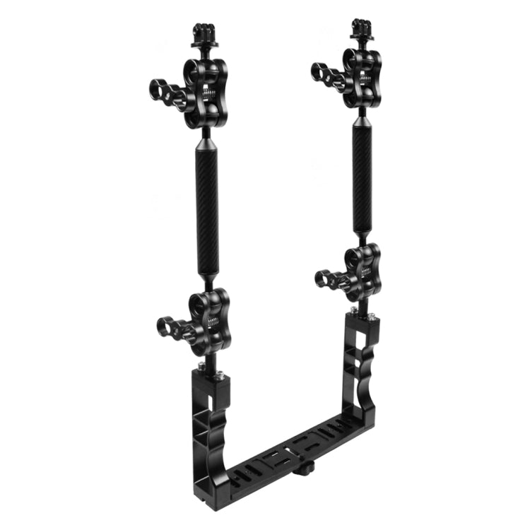 PULUZ Dual Handle Aluminium Tray Stabilizer with Floating Arm and Ball Head Adapter for Underwater Photography