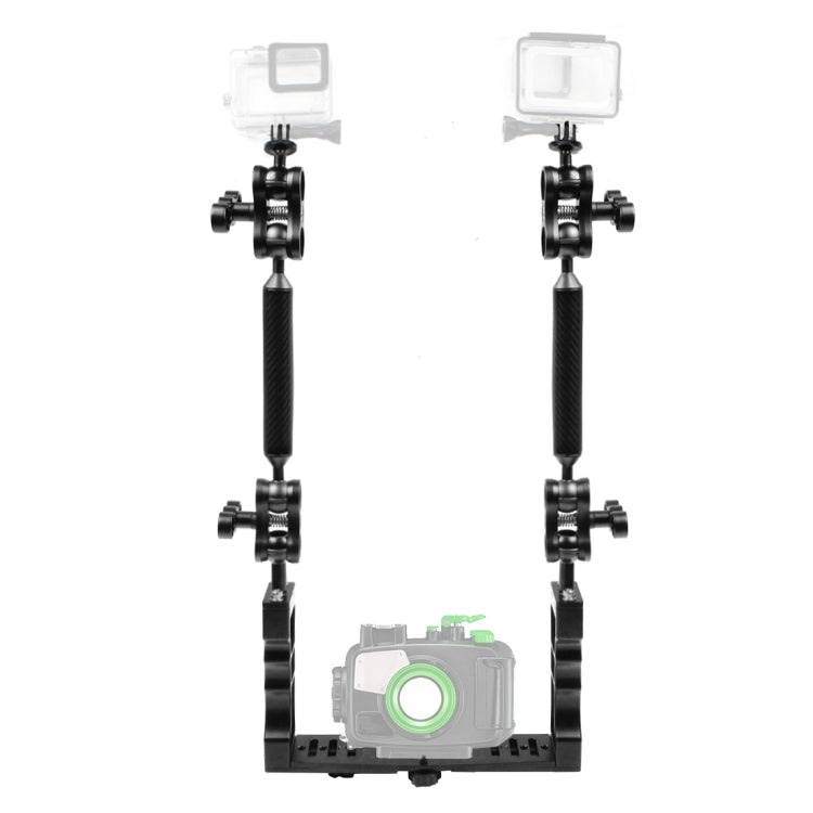PULUZ Dual Handle Aluminium Tray Stabilizer with Floating Arm and Ball Head Adapter for Underwater Photography
