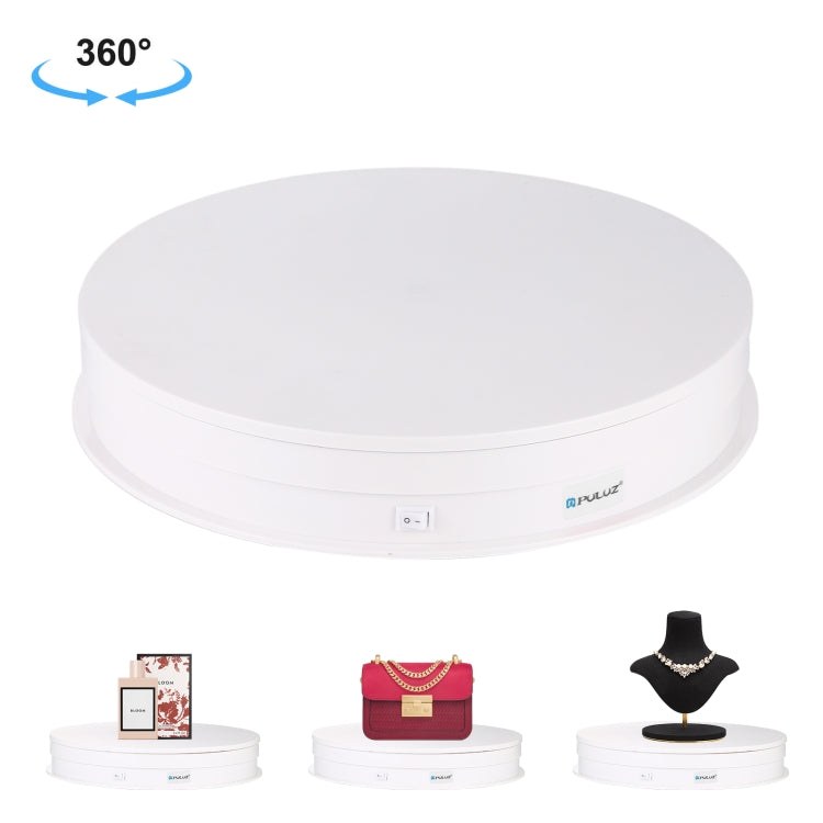 PULUZ 30cm USB Electric Rotating Turntable Display Stand for Photography and Videography (White)