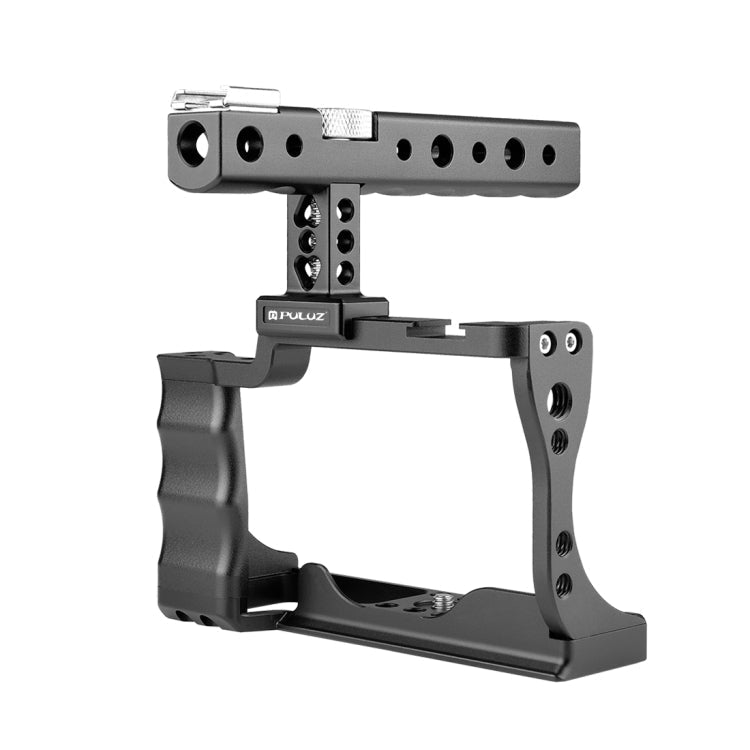 PULUZ Video Camera Cage Stabilizer with Handle for Canon EOS M50 - Black