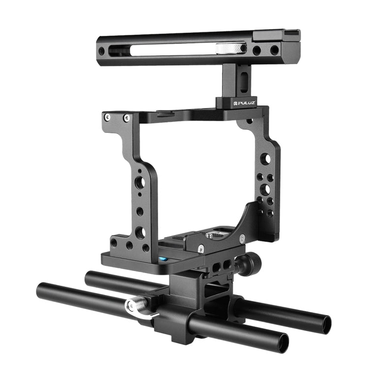 PULUZ Video Camera Cage Stabilizer with Handle & Rail Rod for Nikon Z6 / Z7(Black)