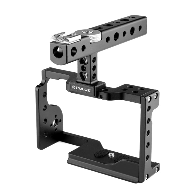 PULUZ Video Camera Cage Stabilizer with Handle for Sony A6600/ILCE-6600 (Black) - Professional Videography Enhancement