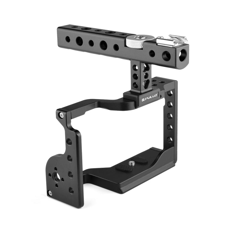 PULUZ Video Camera Cage Stabilizer with Handle for Sony A6600/ILCE-6600 (Black) - Professional Videography Enhancement