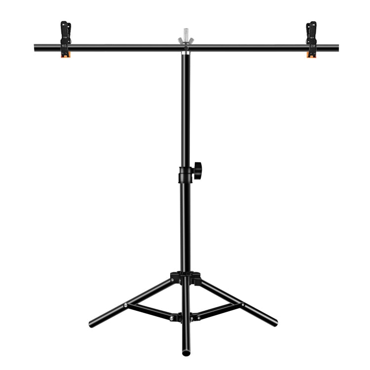 67cm Professional Photography Studio Background Support Stand Kit, Adjustable Height, Portable and Durable Black Crossbar Bracket with Clips