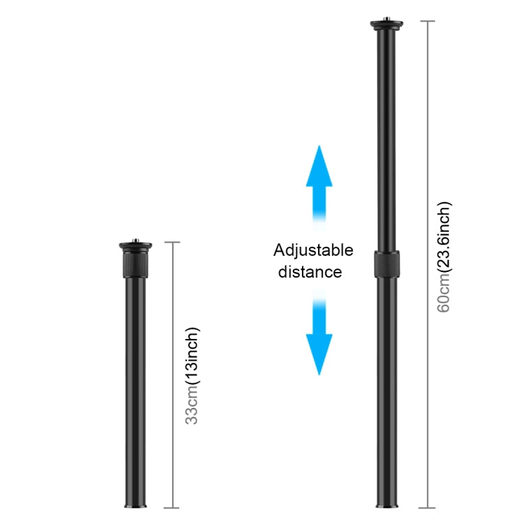 PULUZ Telescopic Extension Central Shaft Rod Monopod Holder (Black) - 33-60cm Length