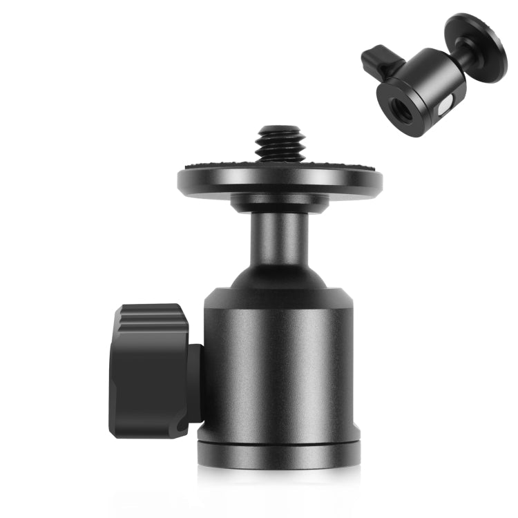 PULUZ 3/8 inch Inner Screw Metal Tripod Ball Head Adapter with Knob Lock(Black)