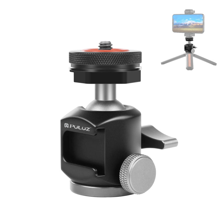PULUZ Dual Cold Shoes Aluminum Alloy Tripod Ball Head Adapter for Enhanced Tripod Functionality