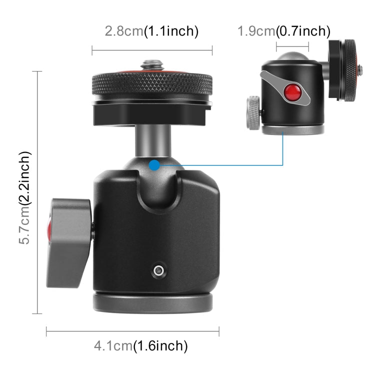 PULUZ Dual Cold Shoes Aluminum Alloy Tripod Ball Head Adapter for Enhanced Tripod Functionality