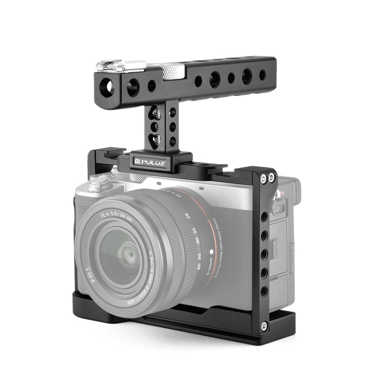 PULUZ Video Camera Cage Filmmaking Rig with Handle for Sony Alpha 7C (Black)