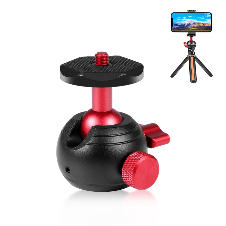 360 Degree Mini Ball Head Tripod Adapter in Red