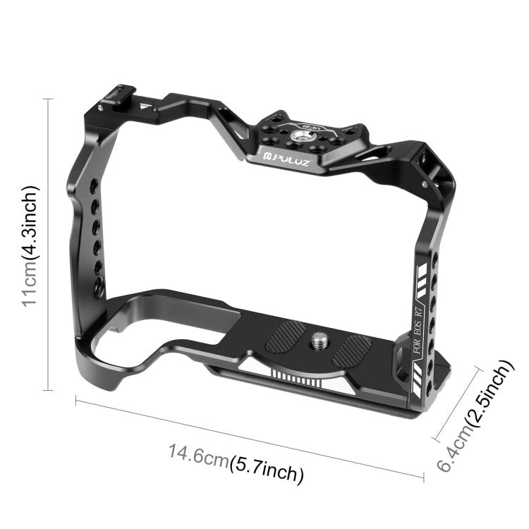 PULUZ Metal Camera Cage Stabilizer Rig for Canon EOS R7 (Black)