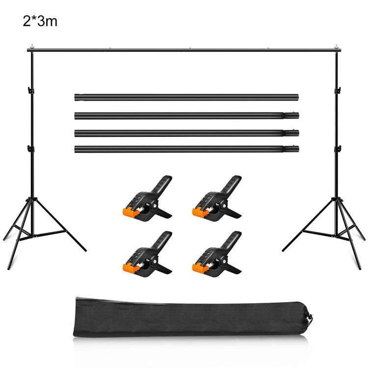 PULUZ 2 x 3m Portable Photo Studio Background Support Stand Black