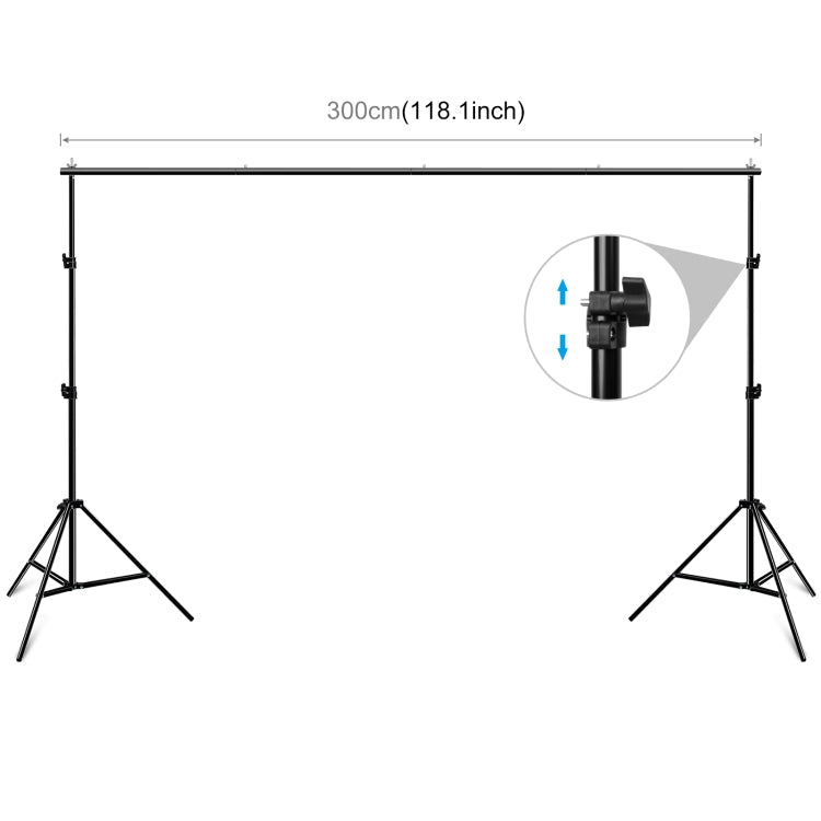 PULUZ 2 x 3m Portable Photo Studio Background Support Stand Black