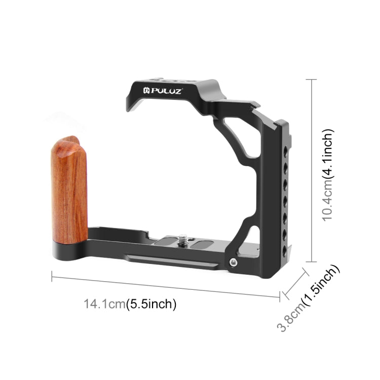 Nikon ZFC PULUZ Wood Handle Metal Camera Cage Stabilizer Rig - Black