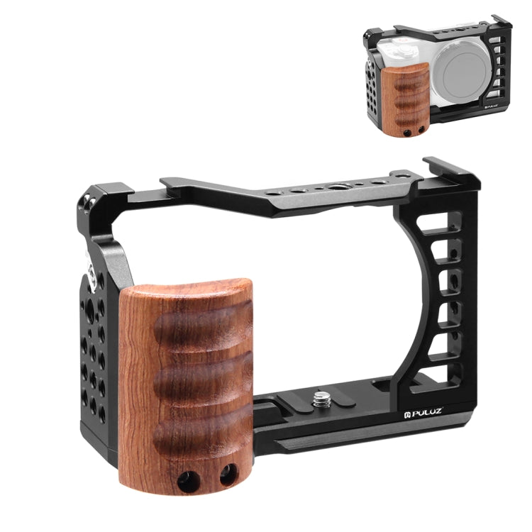 PULUZ Wood Handle Metal Camera Cage Stabilizer Rig for Sony ZV-E1