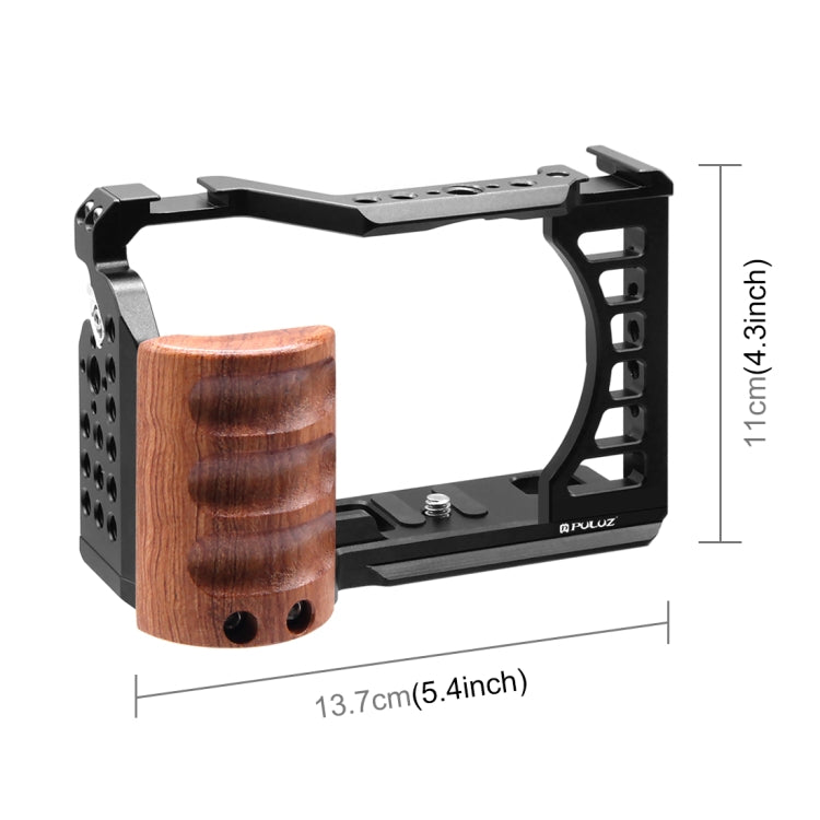 PULUZ Wood Handle Metal Camera Cage Stabilizer Rig for Sony ZV-E1