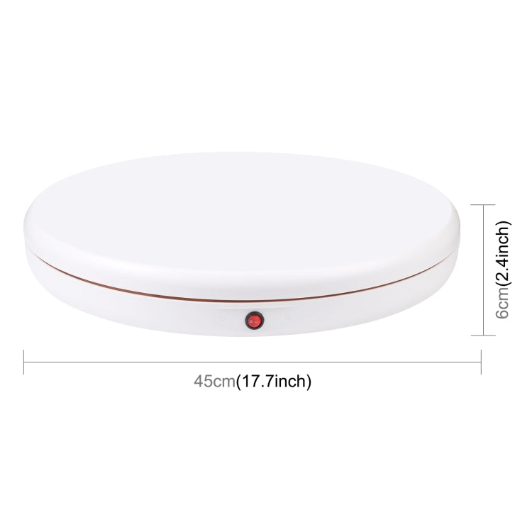 PULUZ 45cm Remote Control Rotating Display Stand, White, Load 100kg (AU Plug)