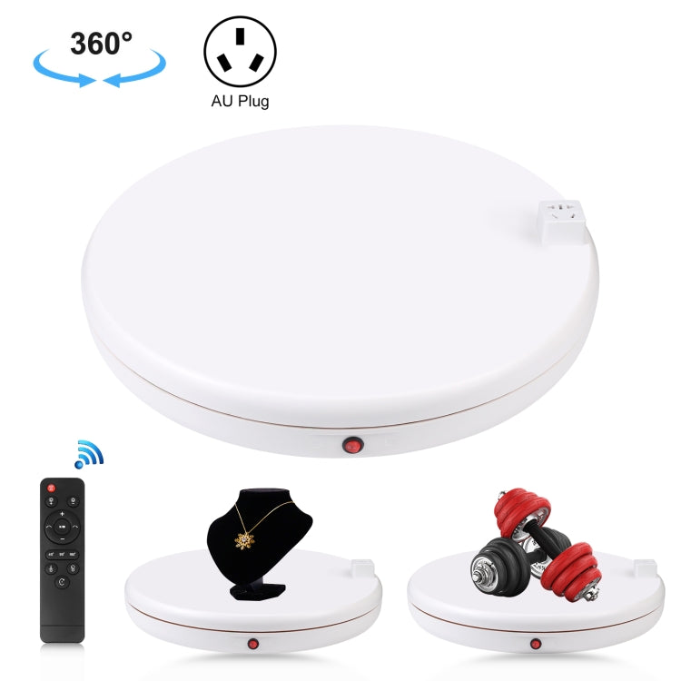 PULUZ 45cm Remote Control Rotating Display Stand with Power Socket, White (AU Plug)