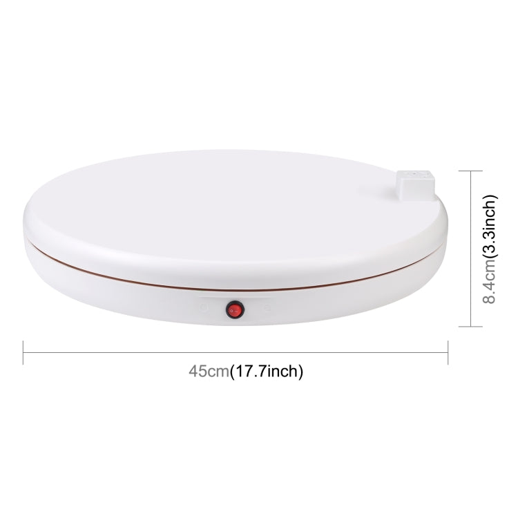 PULUZ 45cm Remote Control Rotating Display Stand with Power Socket, White (AU Plug)