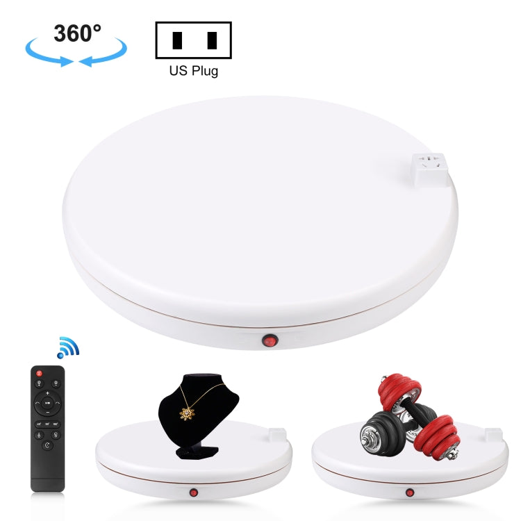 PULUZ 45cm Rotating Turntable Display Stand with Remote Control, White (100kg Load, US Plug)