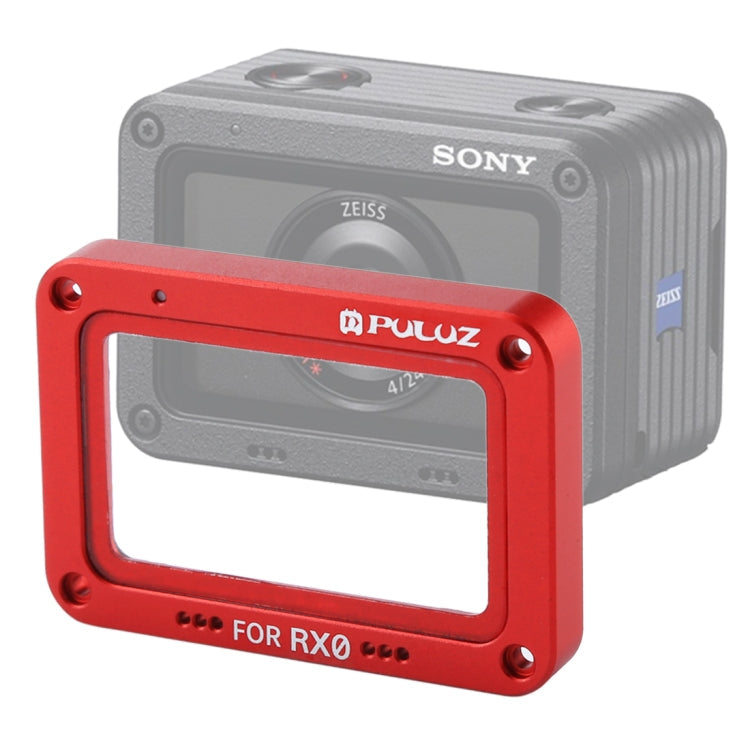 Aluminum Alloy Flame + Tempered Glass Lens Protector for Sony RX0 / RX0 II with Screws and Screwdrivers (Red)