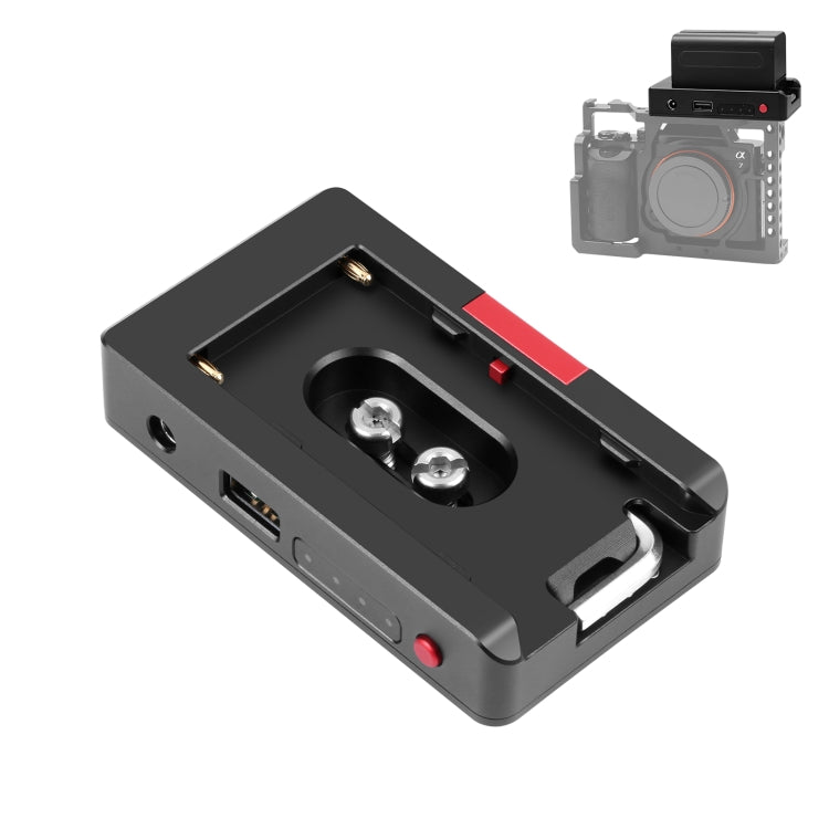 PULUZ NPF970 Battery Metal Base Mount for Canon/Nikon/Panasonic (Black)