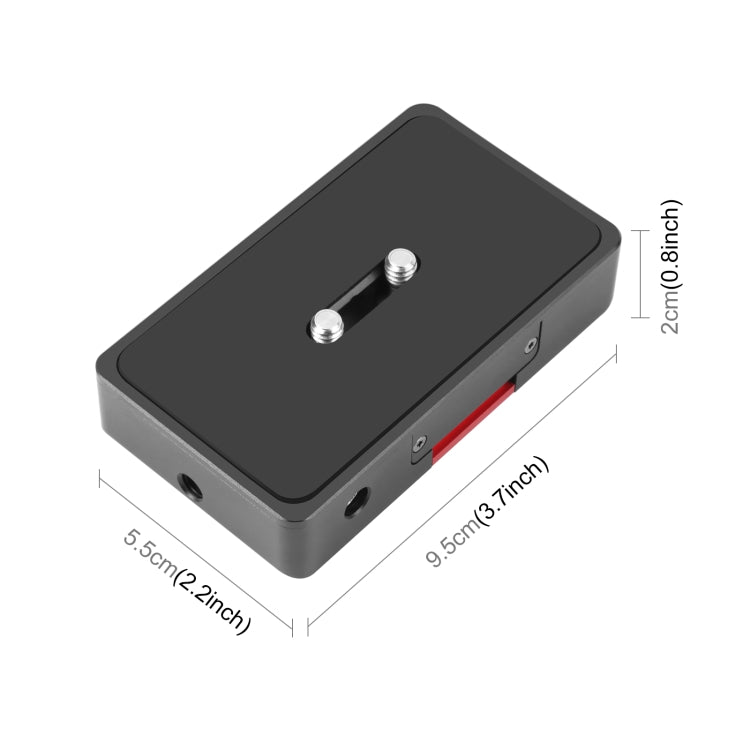 PULUZ NPF970 Battery Metal Base Mount for Canon/Nikon/Panasonic (Black)