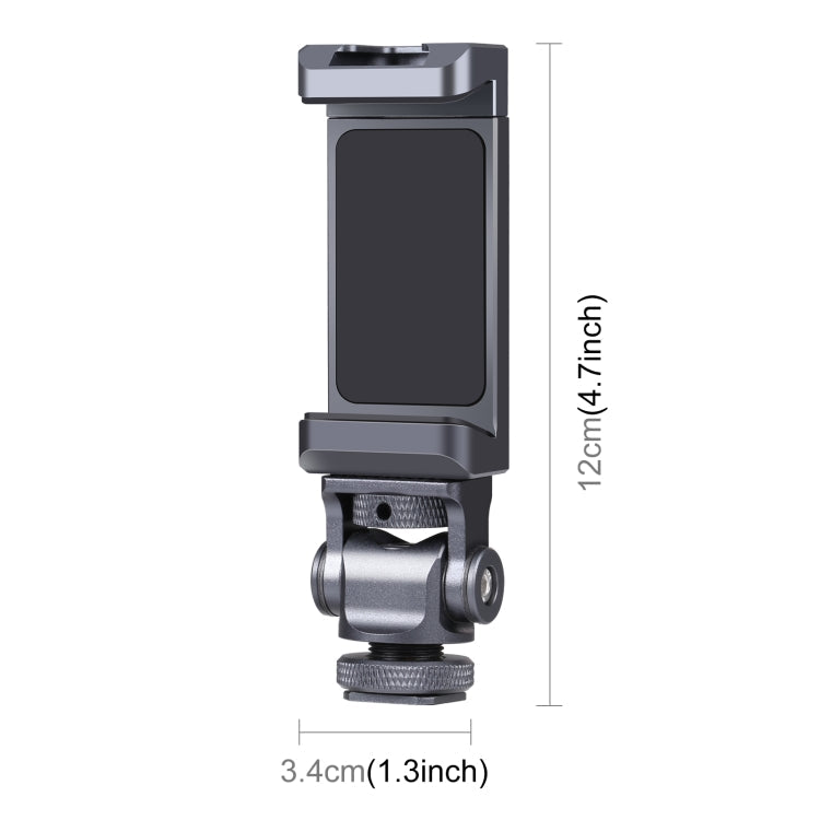 Aluminum Alloy Phone Clamp Holder Bracket with Cold Shoes for Tripod Heads (Black)