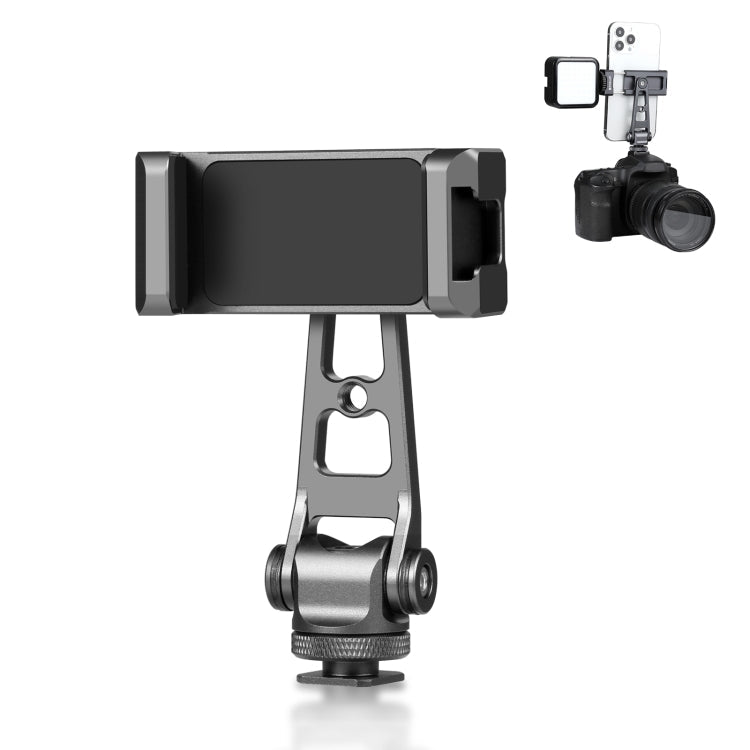 PULUZ Z-axis 360 Rotation Cold Shoes Phone Clamp Holder Bracket (Black)